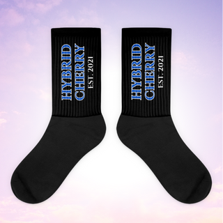 HYBRID CHERRY "EST, 2021" Cushioned Socks (Black/Royal Blue Font)