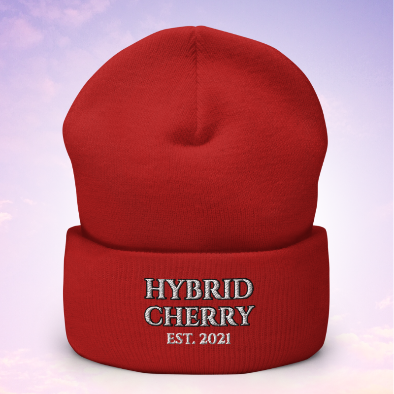 🚨NEW🚨 HYBRIDCHERRY “EST. 2021” Cuffed Beanie (Red) Main Image