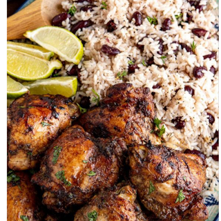 Jerk Chicken with Gallo Pinto (rice & beans)