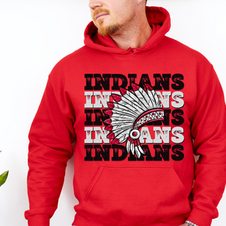 Red Adult Crewneck Hoodie 