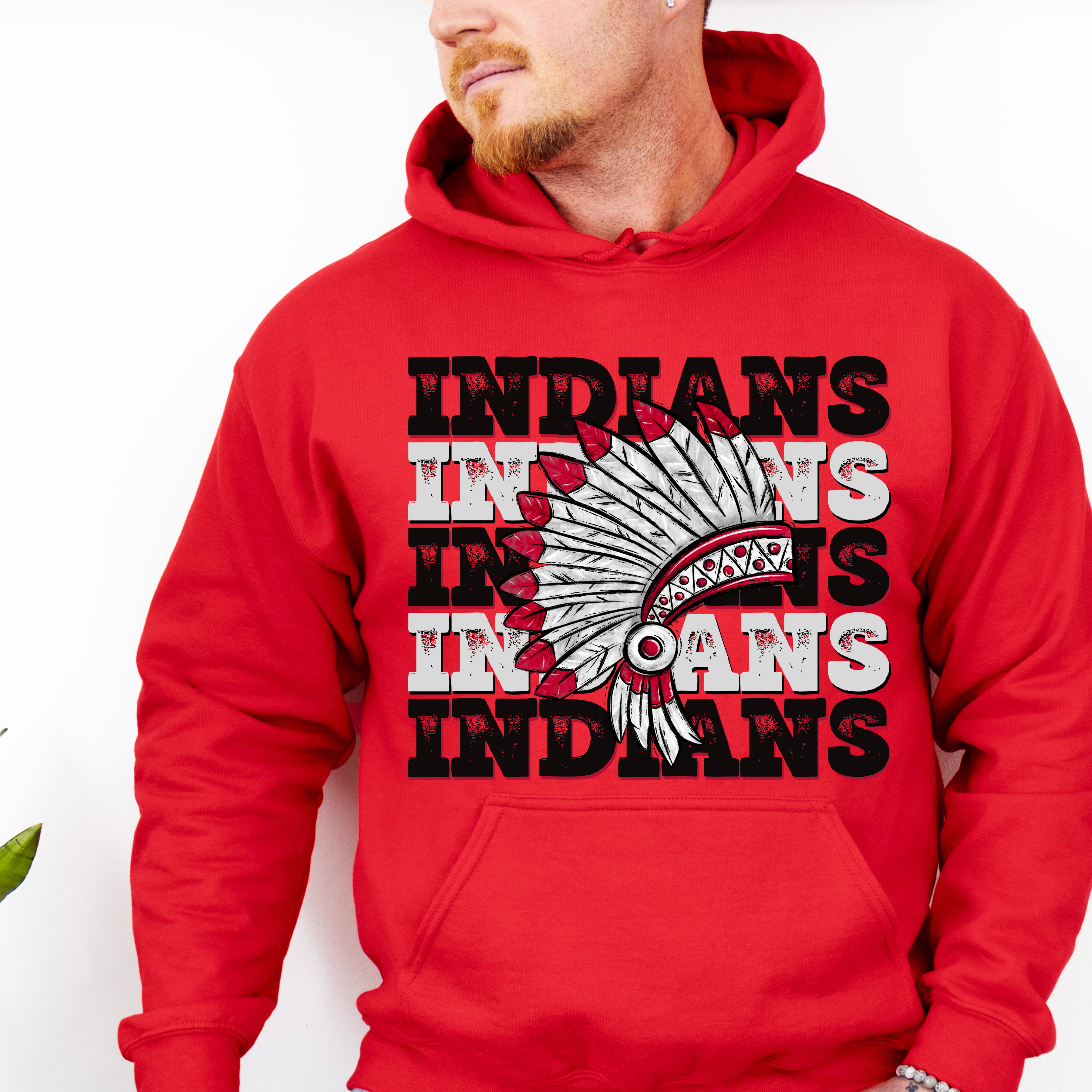 Red Adult Crewneck Hoodie 