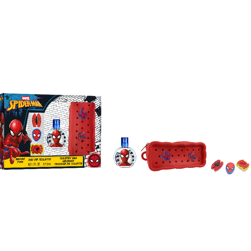 (SPI-913) SPIDERMAN - EDT 50ML + TROUSSE DE TOILETTE + PINS