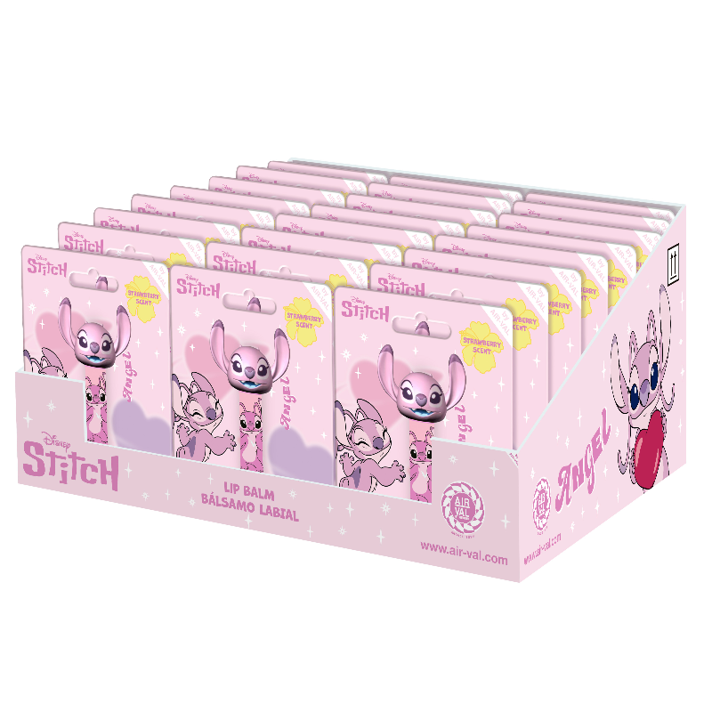 (DSTIA-796) ANGEL - DISPLAY*24 BAUME A LEVRES BOUCHON 3D, PARFUM FRAISE 4,5GR
