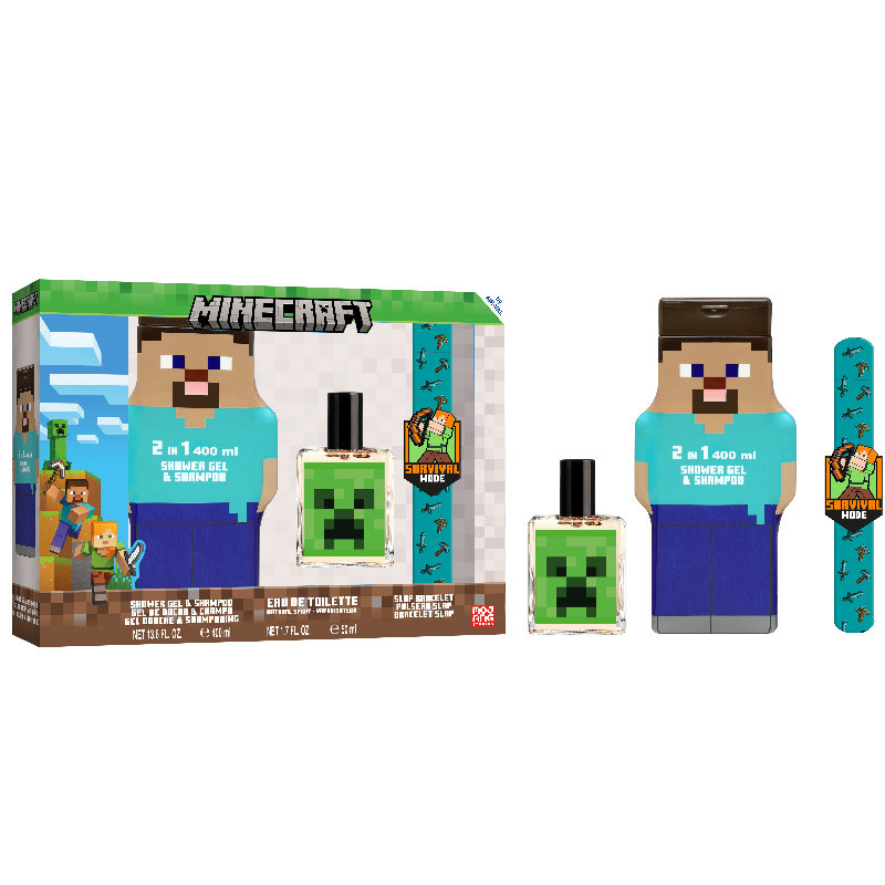 (MIN-930) MINECRAFT - EDT 50ML + GEL DOUCHE 2D + BRACELET