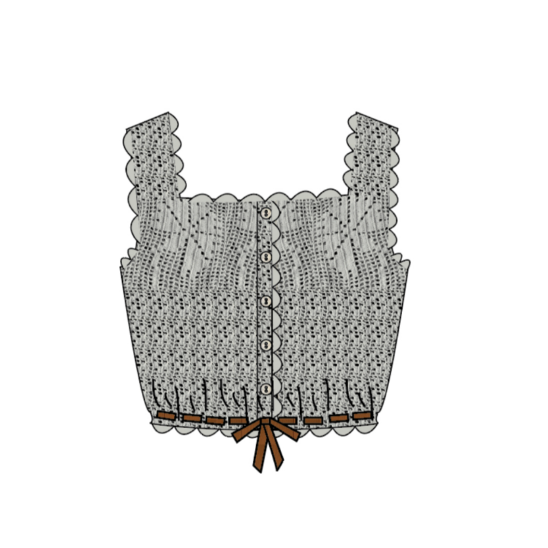 filet crochet camisole. natural
