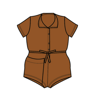 pima tie romper. acorn