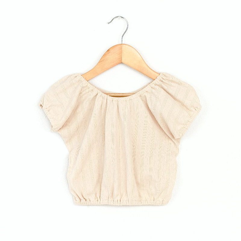 pima puff tee. vine pointelle