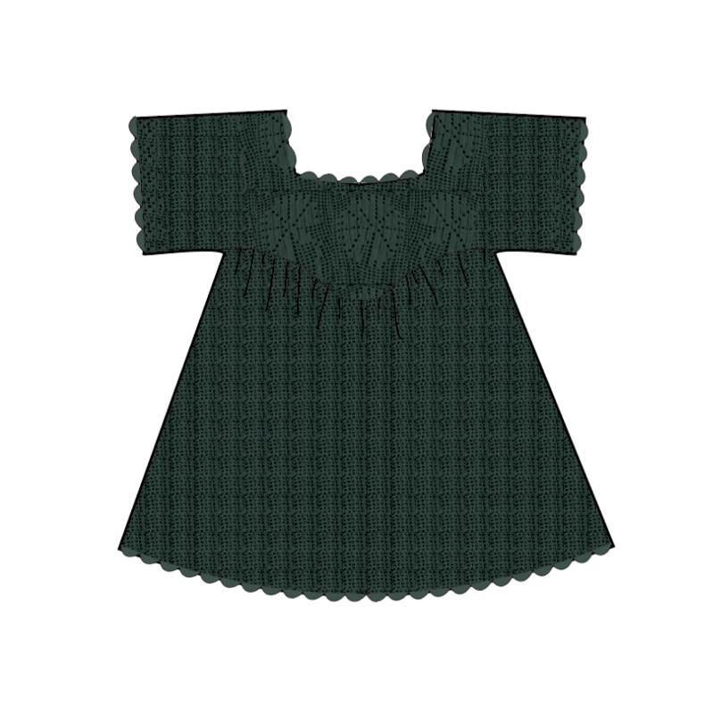 filet crochet dress. garden