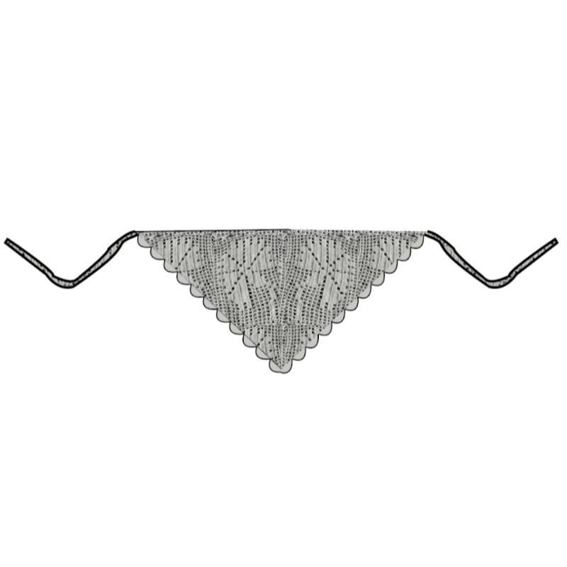 filet crochet kerchief. natural