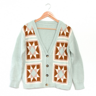 women's patchwork quilt cardigan. moonflower