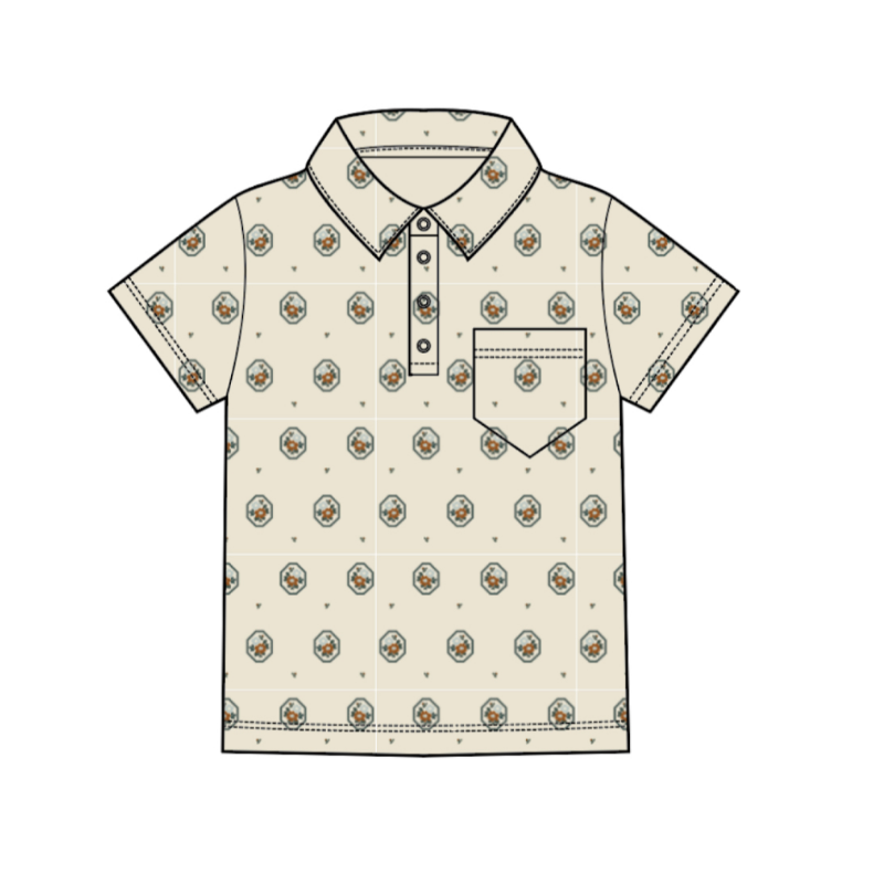 pima polo. cameo floral