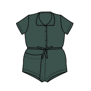 pima tie romper. garden