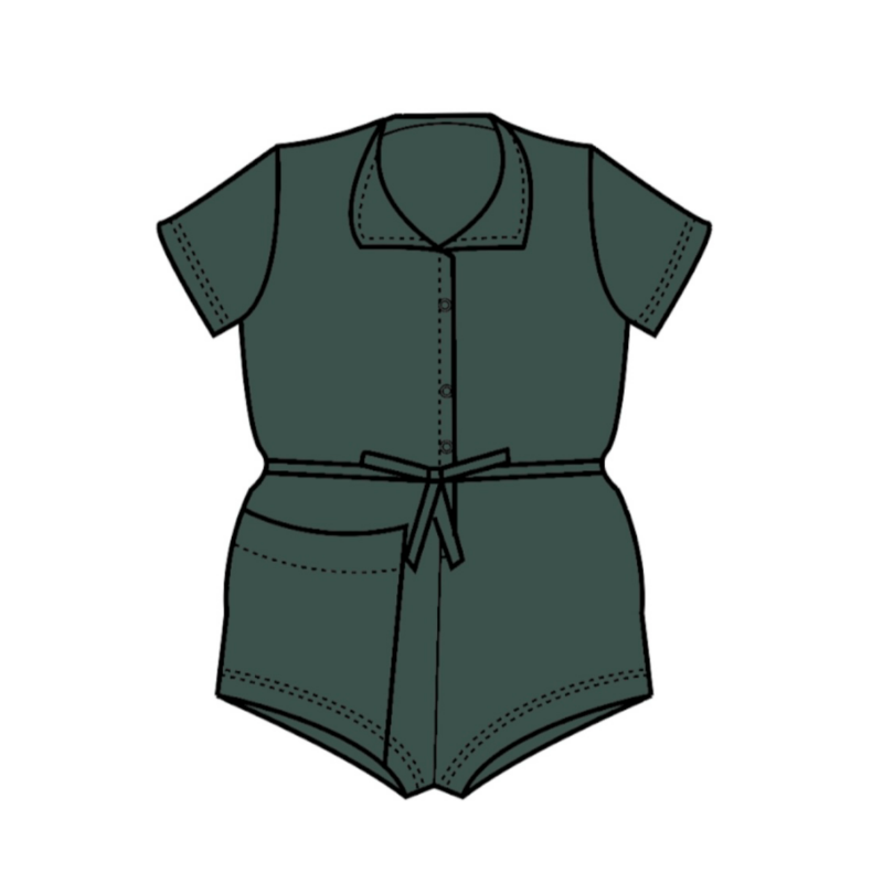 pima tie romper. garden