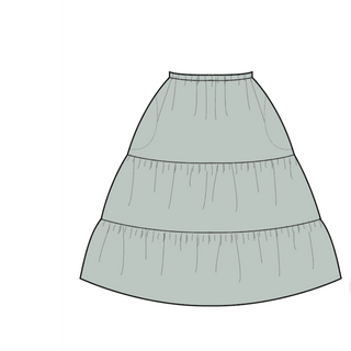 pima tiered skirt. moonflower