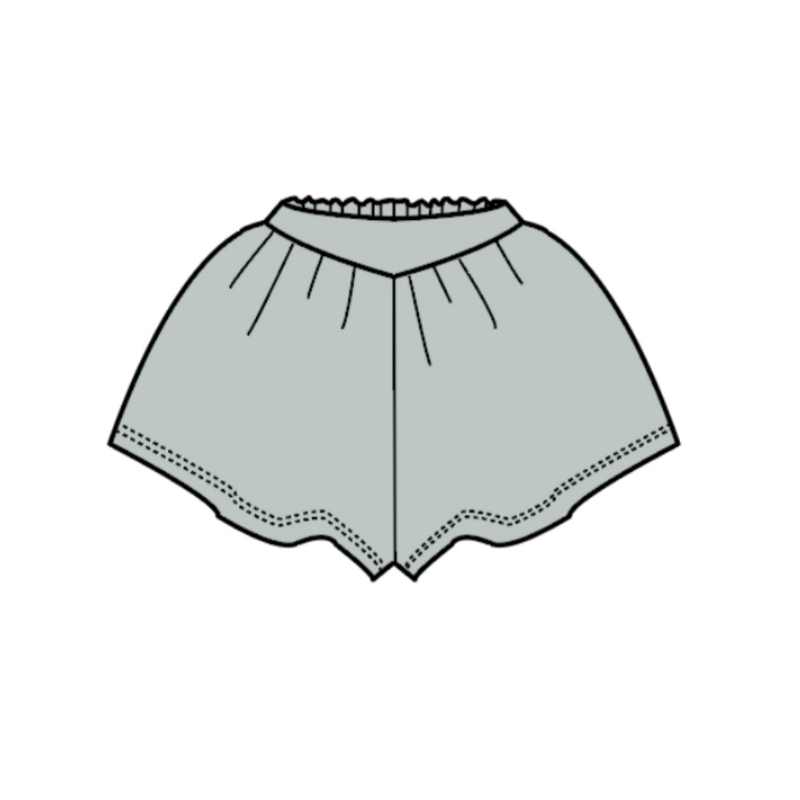 pima flutter shorts. moonflower