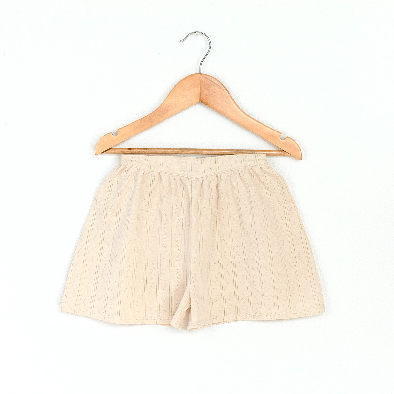 pima flutter shorts. vine pointelle