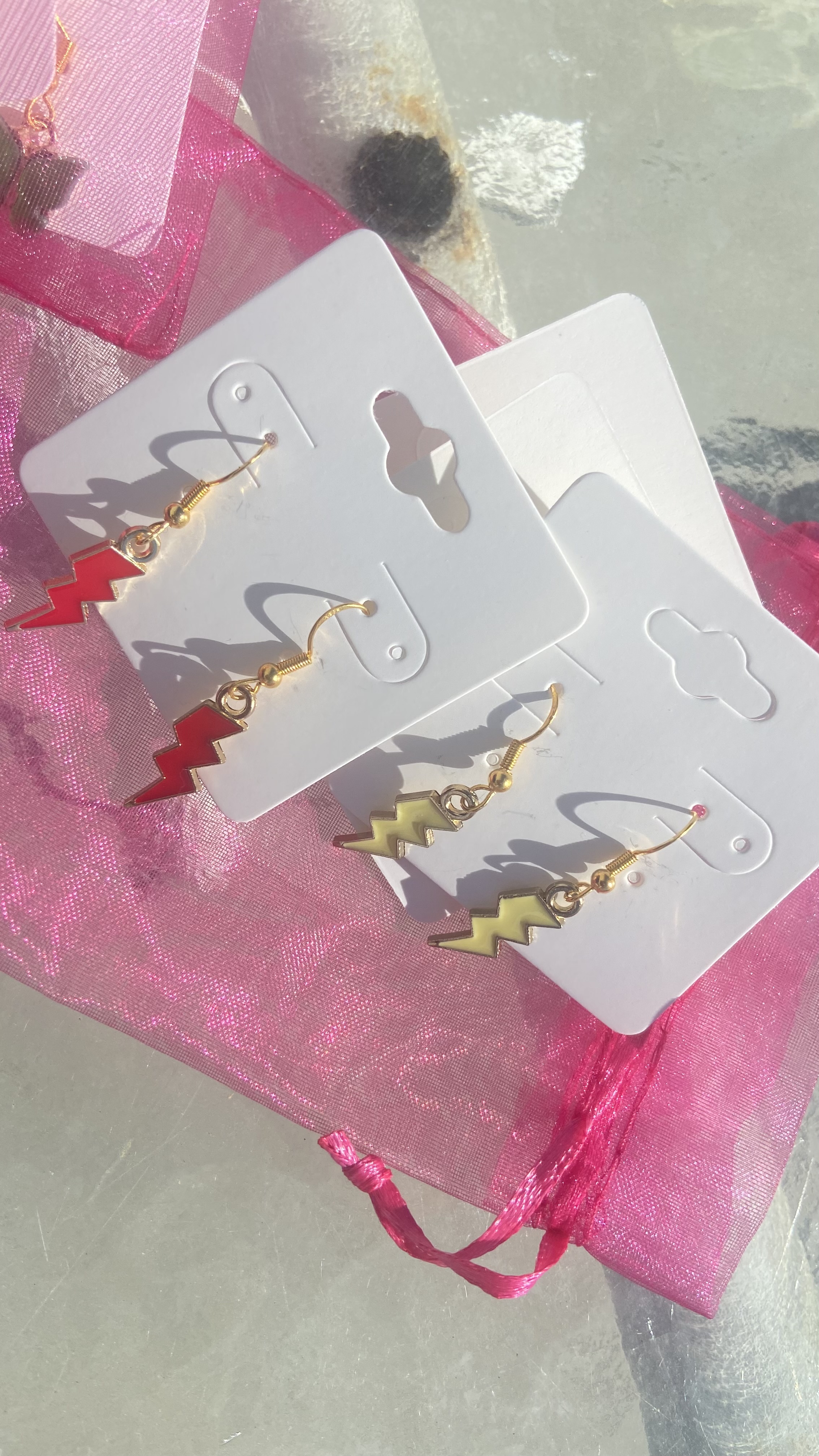 (Red) Lightning Bolt Earrings  Main Image