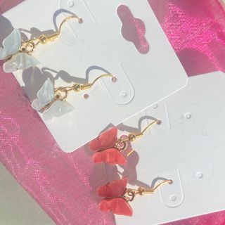 (Peach) Butterfly Earrings