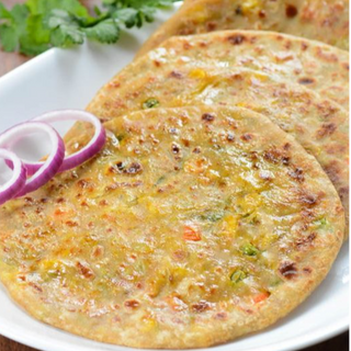 Mixed Vegetable Stuffed paratha with  raitha