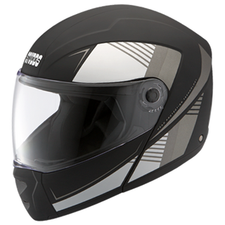 Ninja Elite super D3 with tinted visor full face helmet Matt Black and Grey XL