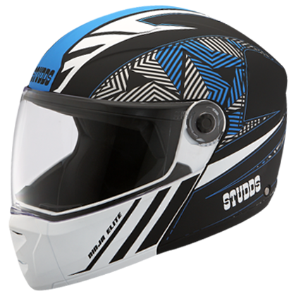 Ninja Elite super D2 with tinted visor full face helmet Matt Black and Blue XL Main Image