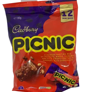 12 mini bars Cadbury Picnic