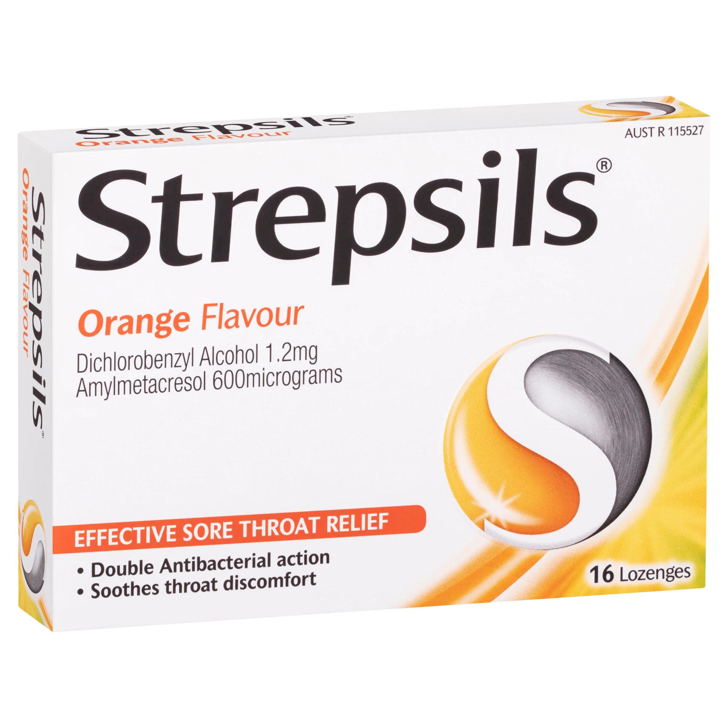 Strepsils Orange flavour 16 Lozenges Main Image