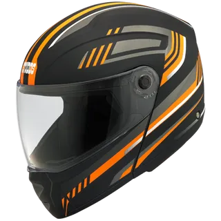 Ninja Elite super D4 with tinted visor full face helmet, Matt Black and orange XL orange