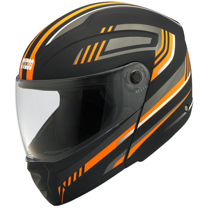 Ninja Elite super D4 with tinted visor full face helmet, Matt Black and orange XL orange Main Image