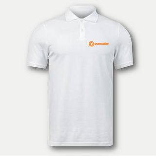 Ladies White Branded Polo T-shirt