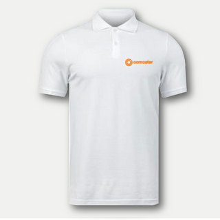 Men's White Branded Polo T-shirt