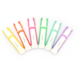 Lot de 6 surligneurs pastel pointe biseauté