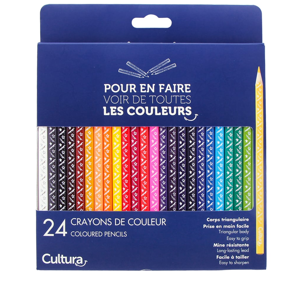 Pochettes de 24 crayons de couleur :
