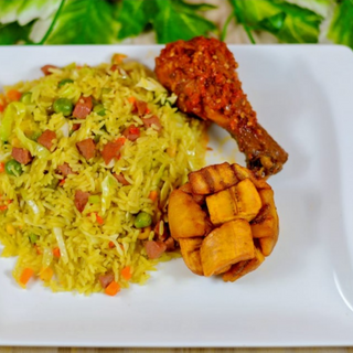 Fried Rice & Chicken & Plantain - Day 3