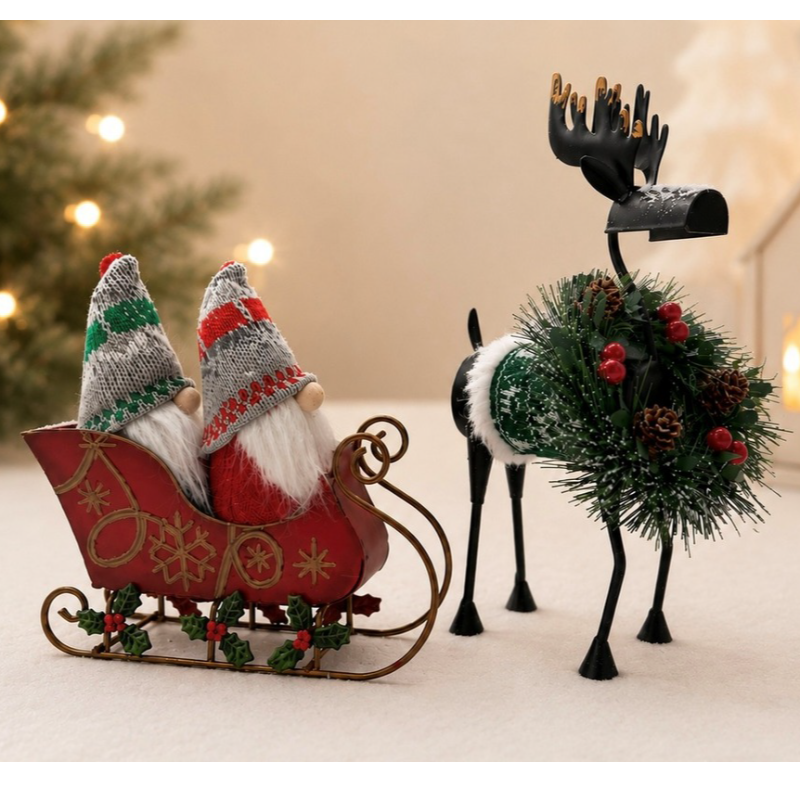 Reindeer, Sleigh and Gnome Set (R8M)