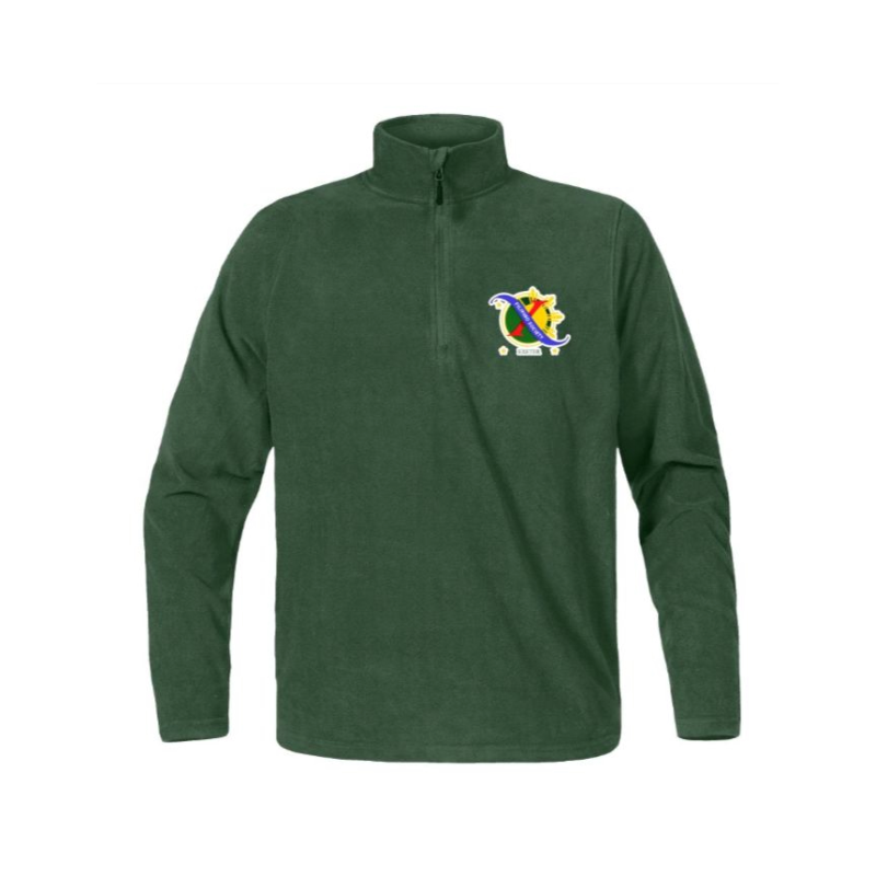 Zip Neck Green Fleece with Filsoc Logo Main Image