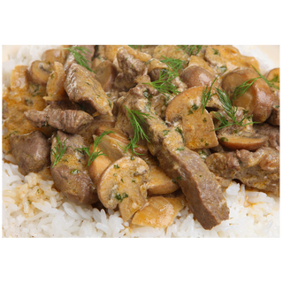 Beef Stroganoff and Rice