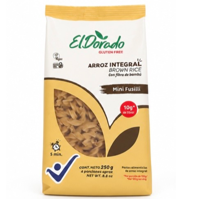 Pasta Arroz Integral Mini Fusilli 250g (Gluten Free Brown Rice Pasta)