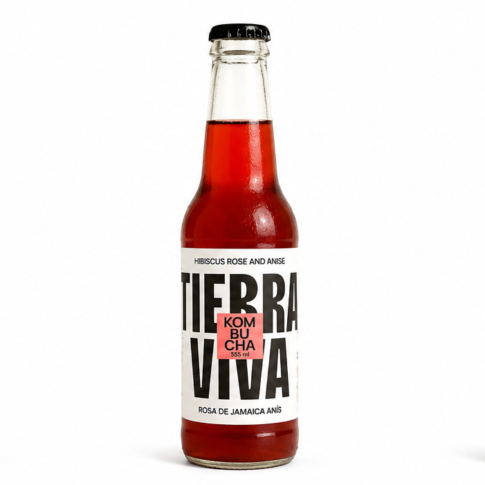 Kombucha Rosa de Jamaica Anís 355ml (Hibiscus & Star Anise)