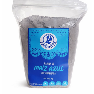 Harina de Maíz Nixtamalizada Azul 1kg (Blue Corn Flour)