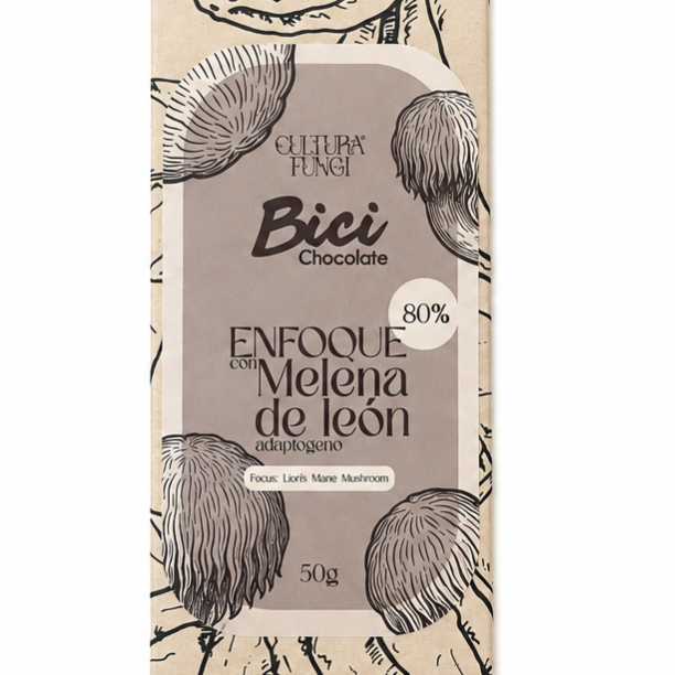 Chocolate oscuro 80% – melena de león (Lion's Mane Mushroom Chocolate)