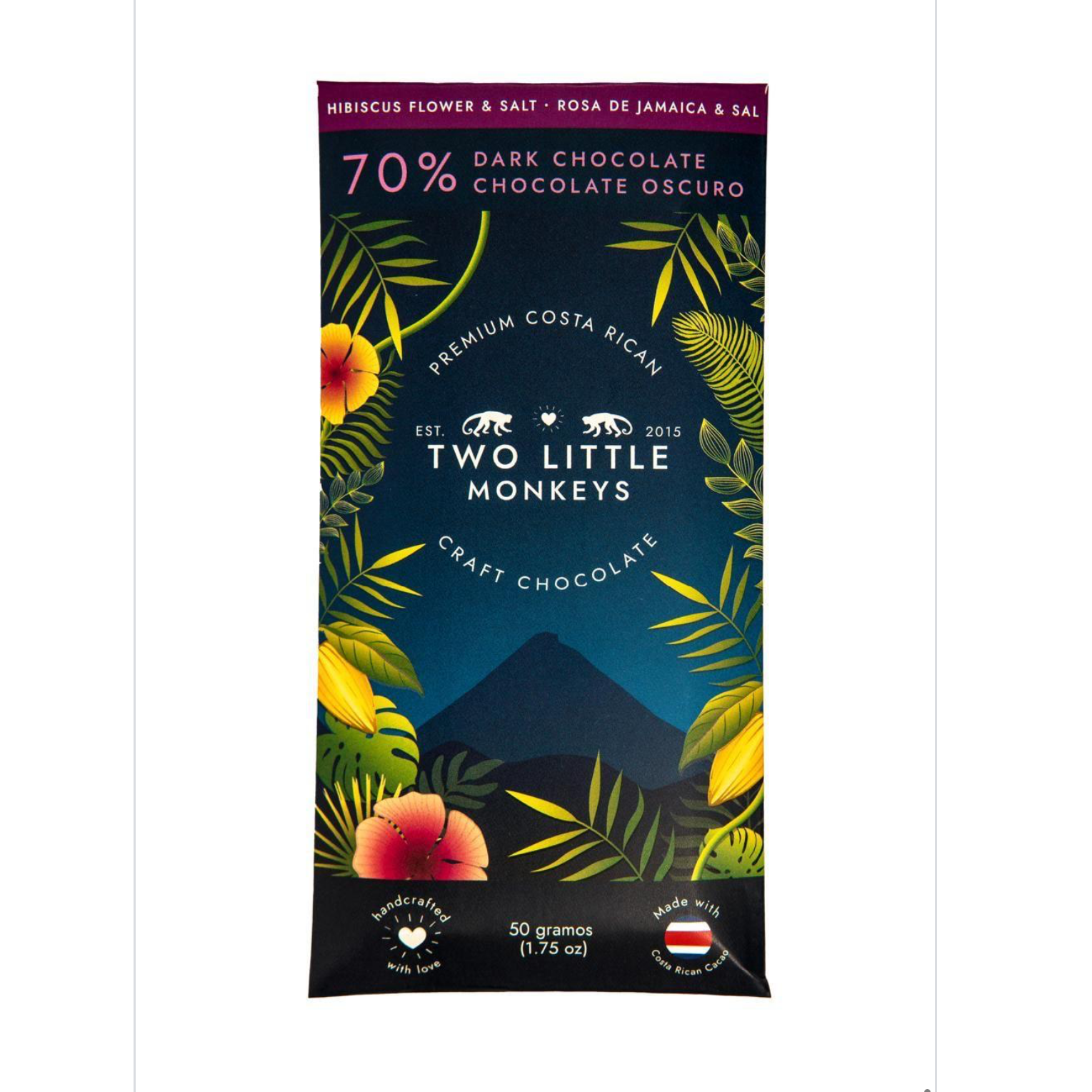 Barra Chocolate 70% Flor de Jamaica y Sal (Hibiscus Flower & Salt Chocolate)