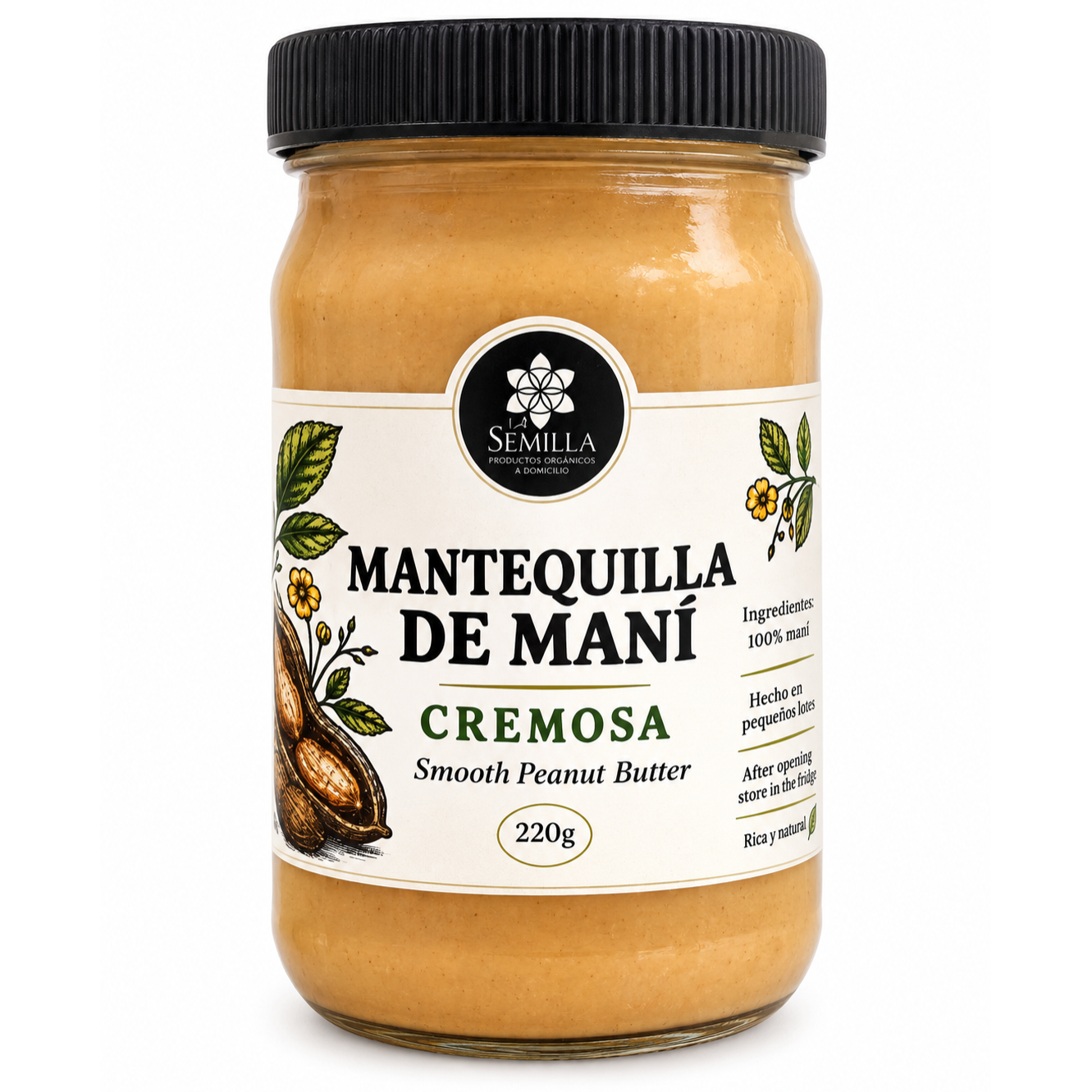 220g Mantequilla de Maní Orgánica (Organic Peanut Butter)