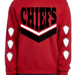 Chiefs Bold Design [Red Unisex Crewneck Sweatshirt]