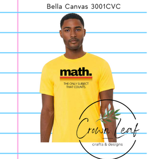 Math. The Only Subject That Counts. Muted Yellow on Next Level T-Shirt