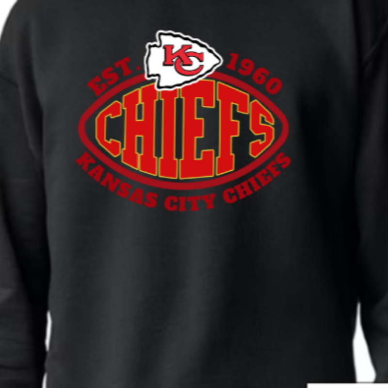 Chiefs Est. 1960 [Black Gildan Softstyle Tee, Crewneck Sweatshirt or Hoodie]  - Thumbnail (Preview) 3