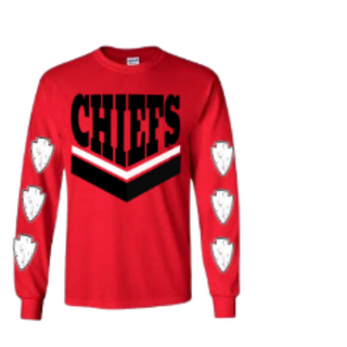 Chiefs Bold Design [Red Unisex Gildan Long-Sleeve Tee] 