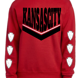 Kansas City Bold Design 3 [Red Unisex Crewneck Sweatshirt] 