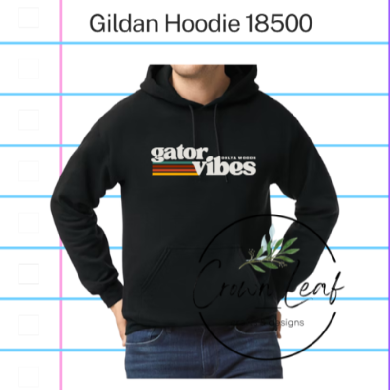 gator vibes Delta Woods on Black