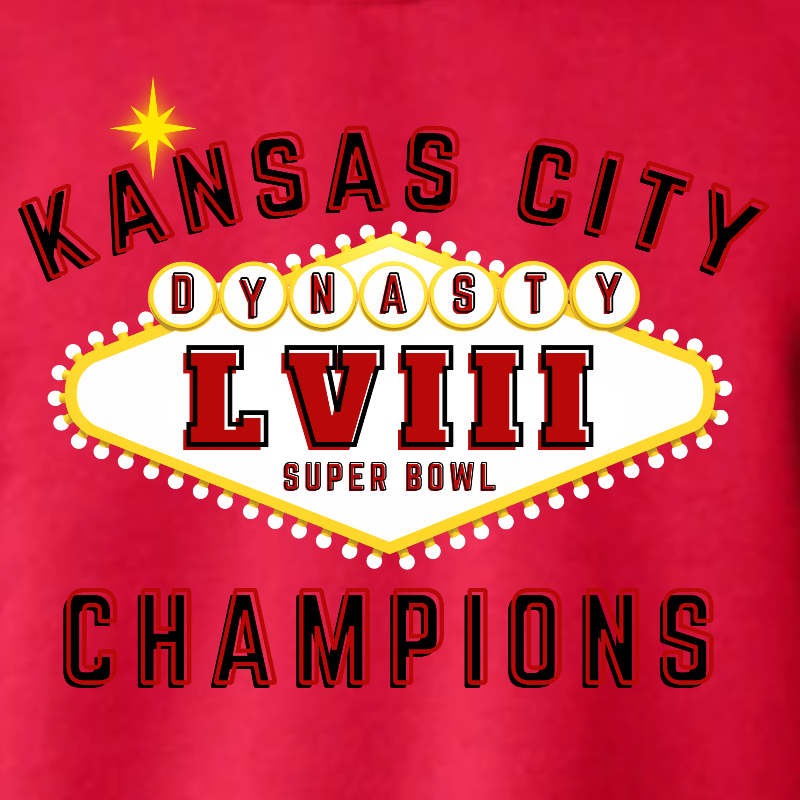 Kansas City LVIII Champions [Red Gildan Softstyle Tee, Crewneck Sweatshirt or Hoodie] - Thumbnail (Preview) 2